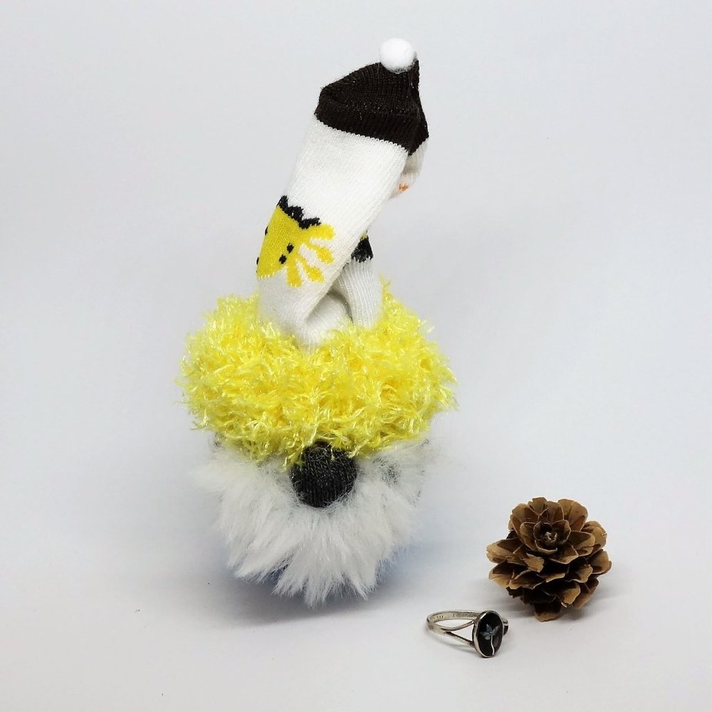 Cute Mini Gnome with Fluffy Yellow Trim Cap Baby Sock Gnomes Baby Giraffe decor